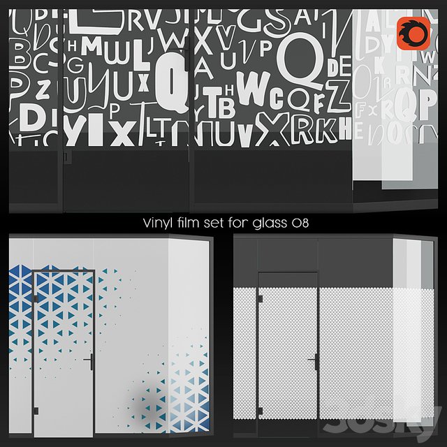 Vinyl film set for glass 08