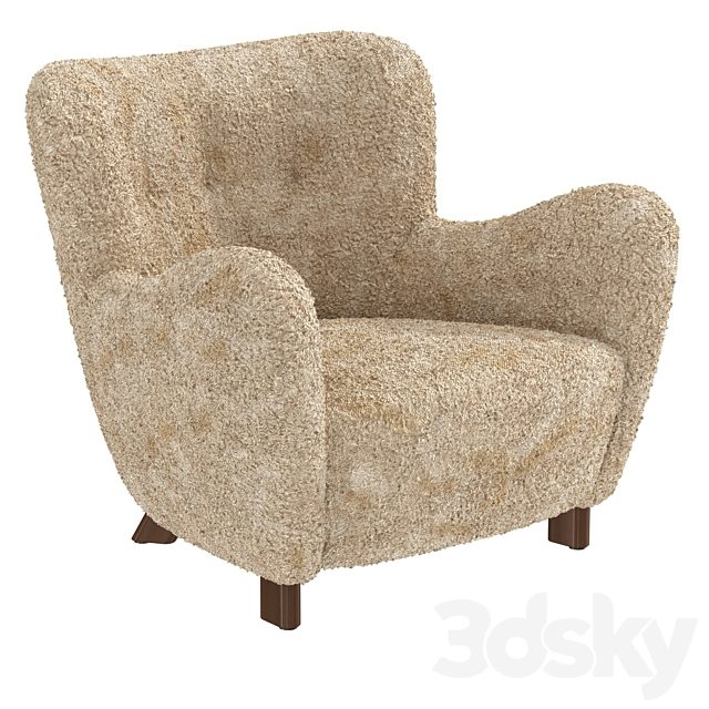 Fritz Hansen Easy Chair in Beige Sheepskin Model 1669 1930s