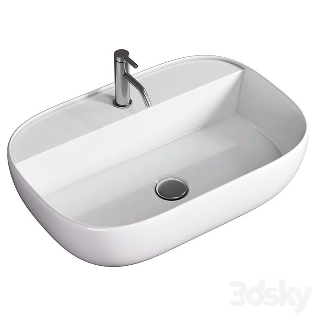 Oval White Ceramic Vessel Sink