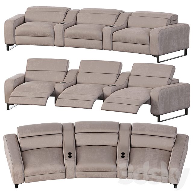 Curved cinema chair Lory Theater by Braccisofas