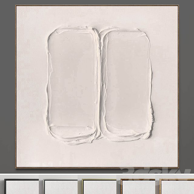 Plaster two square photo frames 38