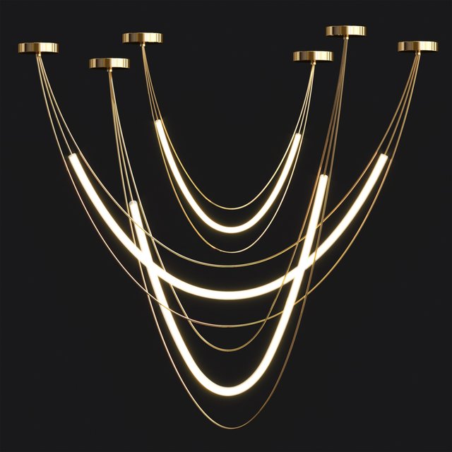Geometric LED Line Chandelier 2
