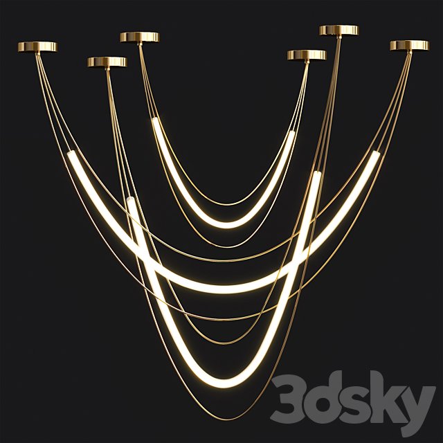 Geometric LED Line Chandelier 2
