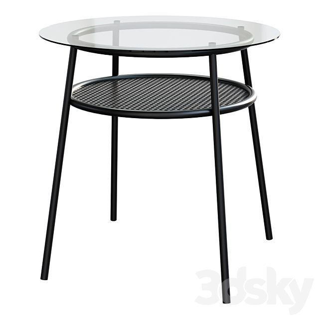 ALLSTA Table, glass/metal black