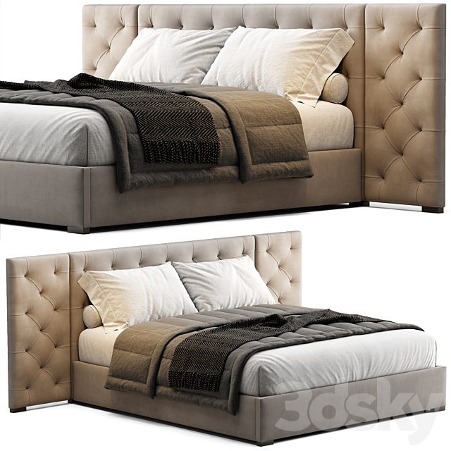 Modena Fabric Diamond-Tufted Extended Bed