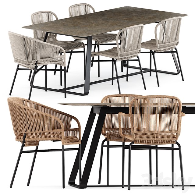 Cricket chairs and Kolonaki table by Varaschin