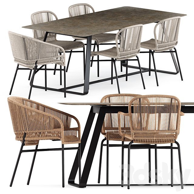 Cricket chairs and Kolonaki table by Varaschin