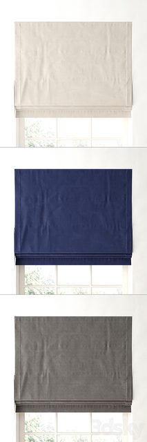 RH / COTTON CANVAS CORDLESS ROMAN SHADE