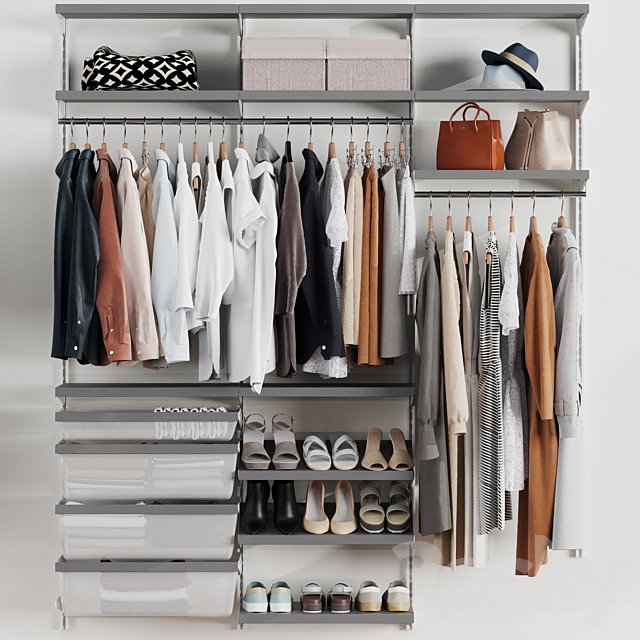 Wardrobe, wall module, dresses, clothes 4