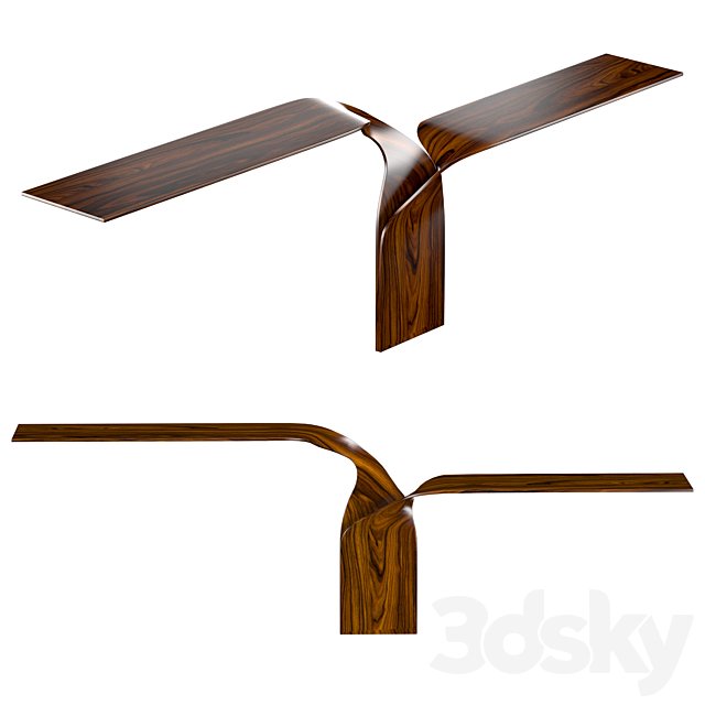 Carol Egan Hand-Carved Walnut Console