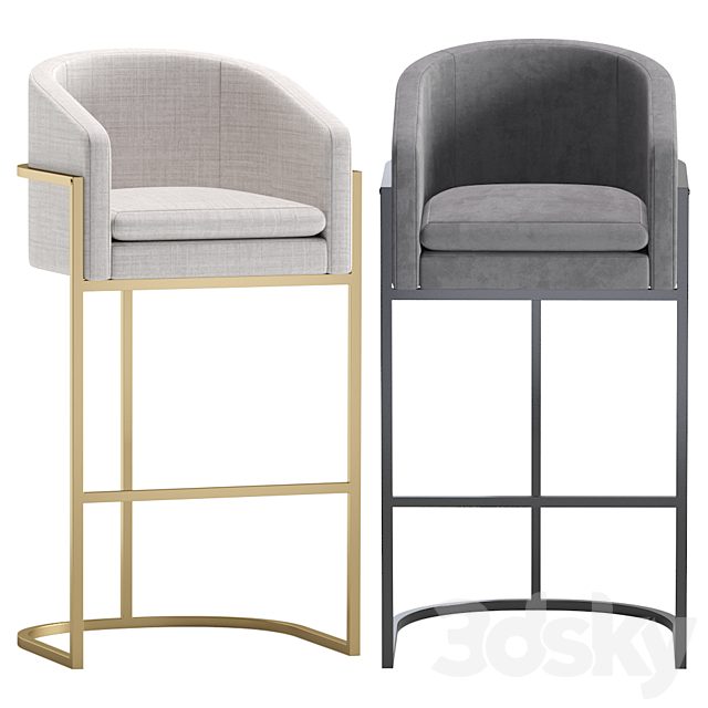 Bar and Semi Bar Stools San Francisco by Cazarina Interiors 3 Colors Version