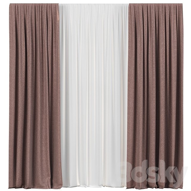 Curtains with tulle