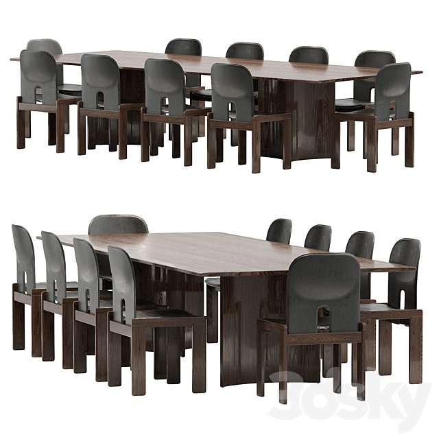Crevasse table & Tobia Scarpa Chair