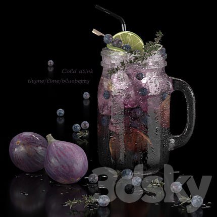 cold drinks. Thyme/lime/blueberry