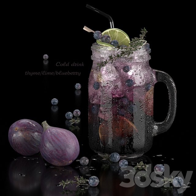 cold drinks. Thyme/lime/blueberry