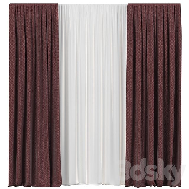 Curtains with tulle