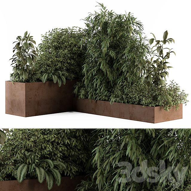 Outdoor Plant Set 385- Concrete Plant Box Set