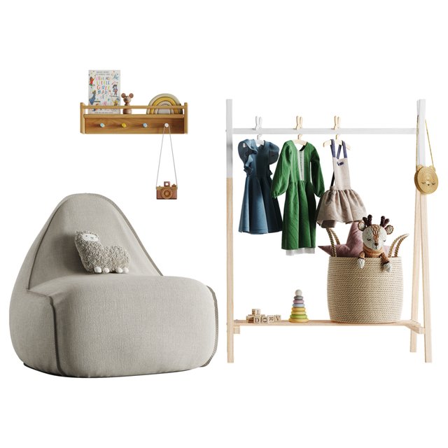 children's room. Toys and furniture set 01