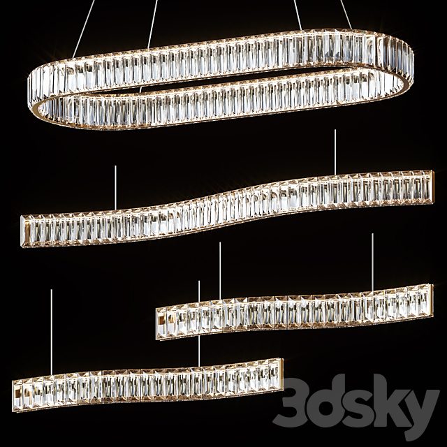 Pendant chandeliers BERTOLDA LONG and LONG C by Lampatron