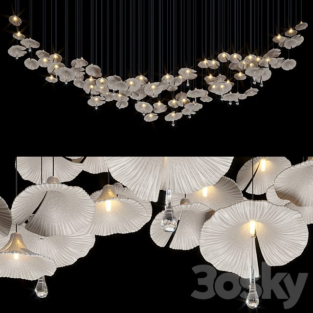 Lighting composition — nelumbo, water, Vargov®Design - LC0166-1