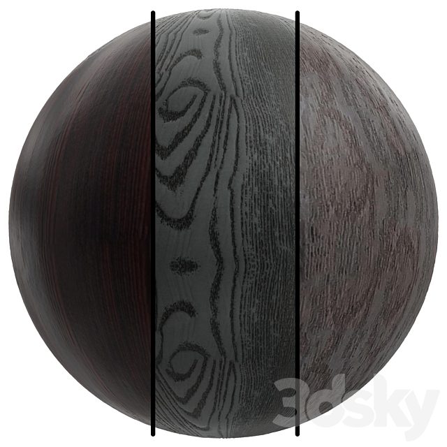 FB373 Super-embossed MDF Black wood - synchronize | 3 mat | PBR