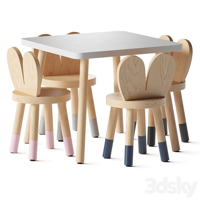 Pottery Barn Kids Nico & Yeye Peewee Chair and Table Set