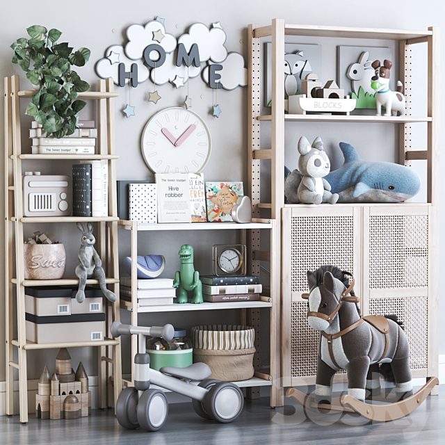 Furniture and toys for nursery