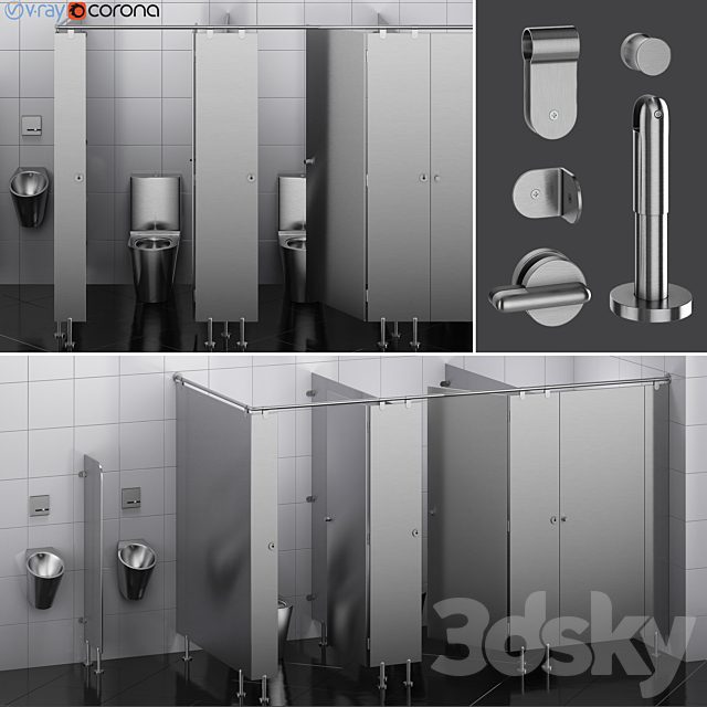 Sanitary partitions for public toilets FunderMax 2 (designer)