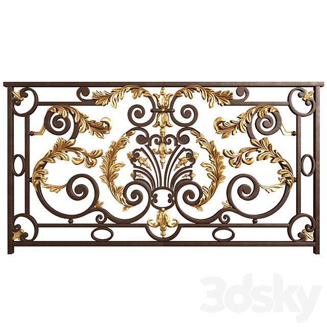Classic forging wrought iron railing