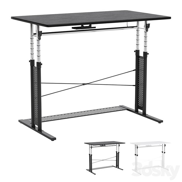 Computer gaming desk black and white.
