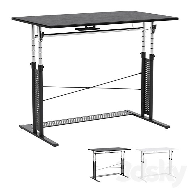 Computer gaming desk  black and white.