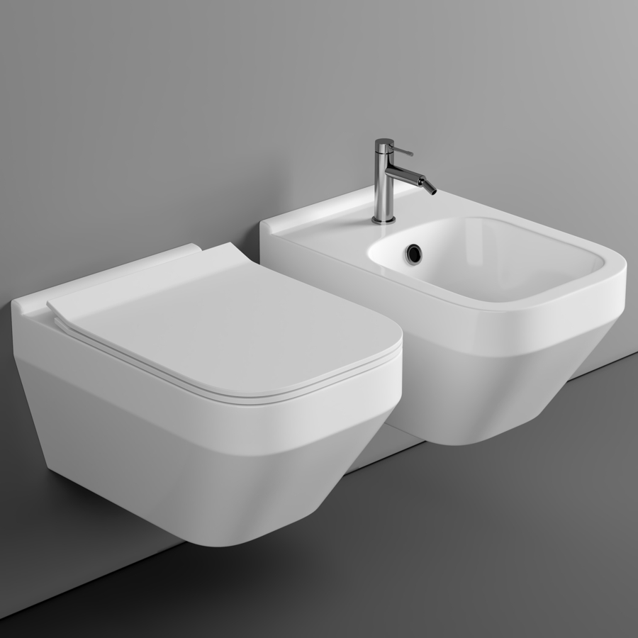 Cersanit Crea Square Clean On DPL EO slim wall hung toilet set + Cersanit Link Pro installation system for toilet bowls