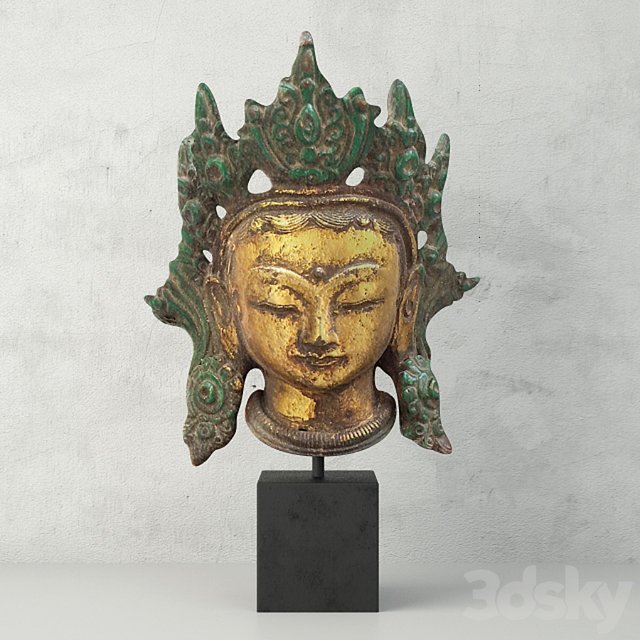 Cast Iron Kwan Yin Head