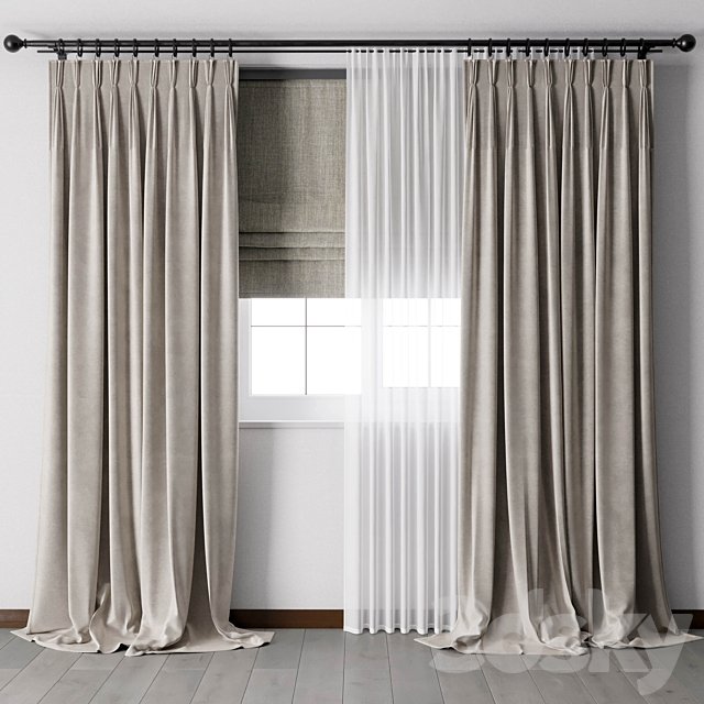 Hadi pleats curtains - Triple pleat heading 01