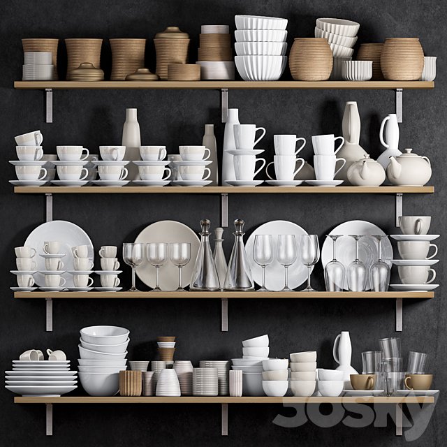 KITCHEN SHELF WITH UTENSILS