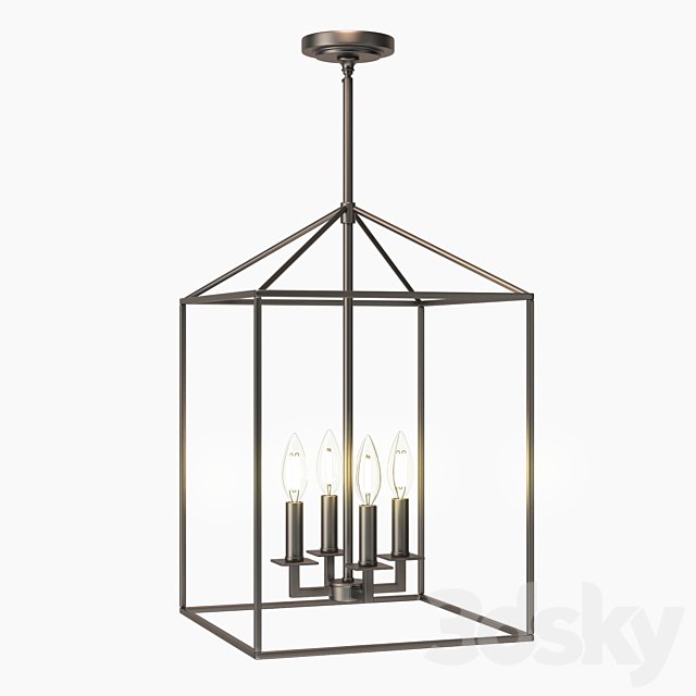 Ellis 4 - Light Lantern Rectangle Chandelier