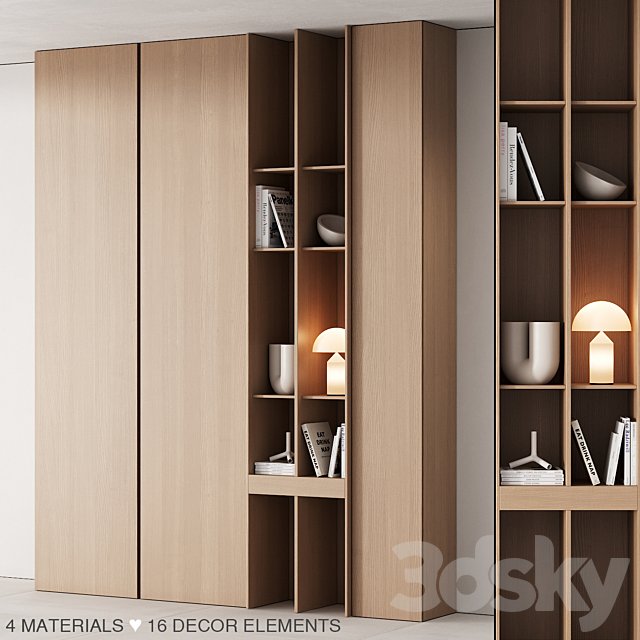 175 cabinet furniture 05 modern cupboard with decor 02