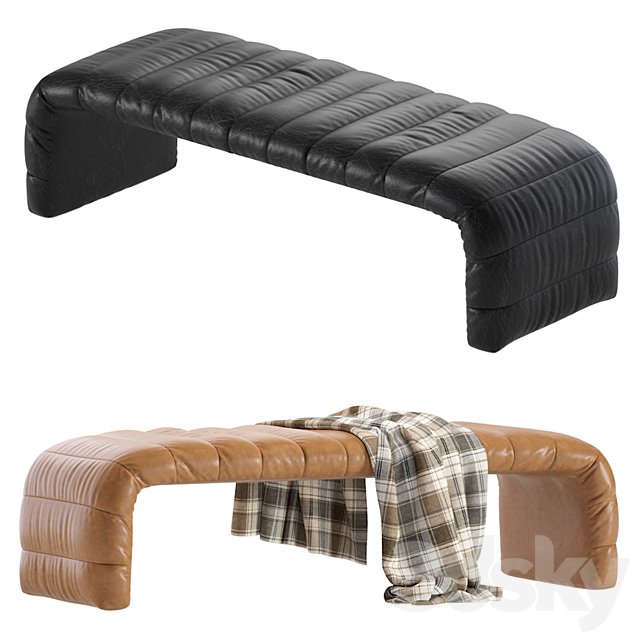 Coco Republic Westwood Bench Leather 2 Colors Version