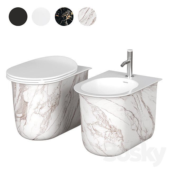 Floor standing toilet and bidet Artceram Chic