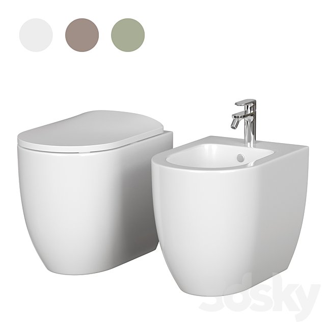 Floor Standing Toilet and bidet Artceram MONET
