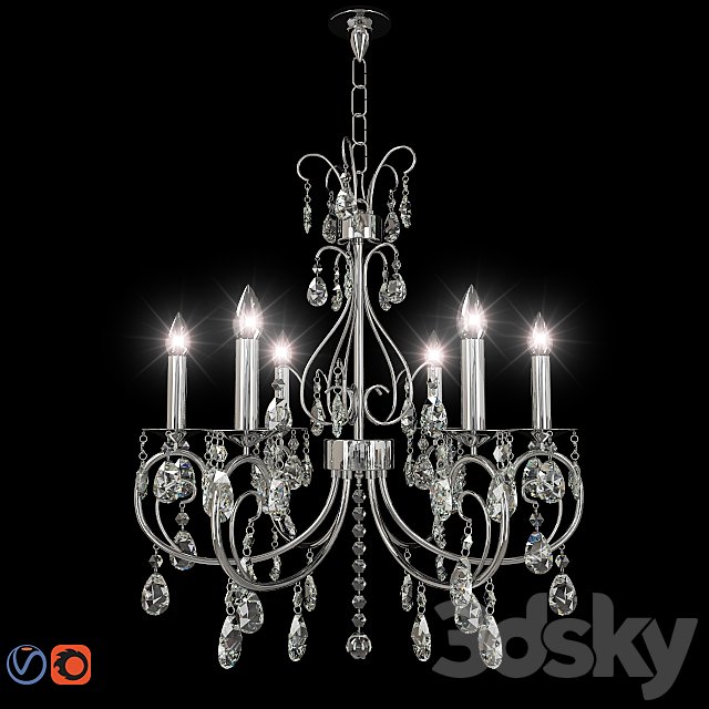 Chic Nouveau 6 Light Chandelier
