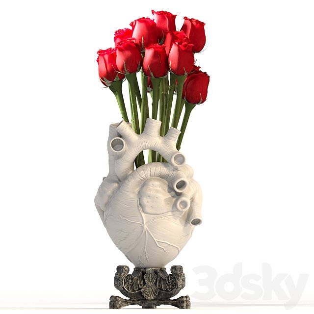 Heart Vase 2 White
