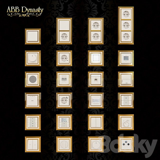 Outlets and switches Abb Dynasty, polished brass