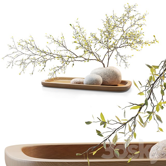 Plum branch in a stone vase