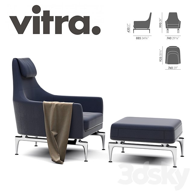 Vitra Suita Fauteuil &amp; Ottoman