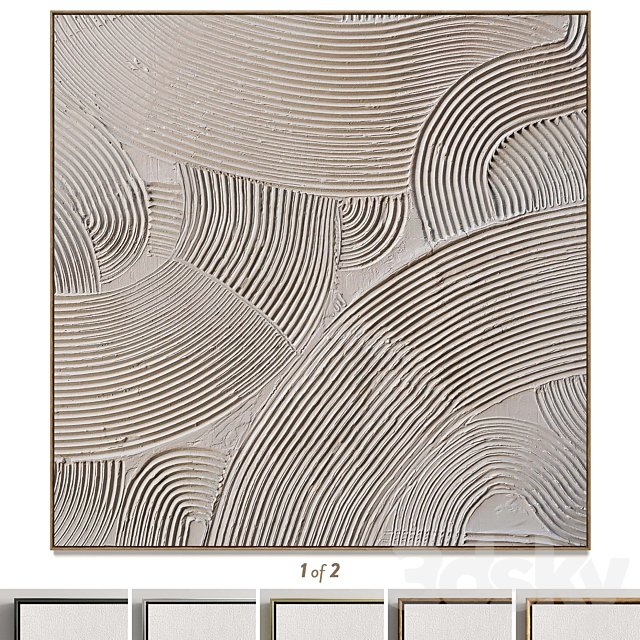 Plaster two square photo frames T-108