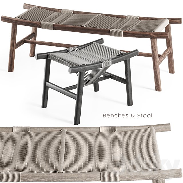 Frigerio - Huli Benches & Stool