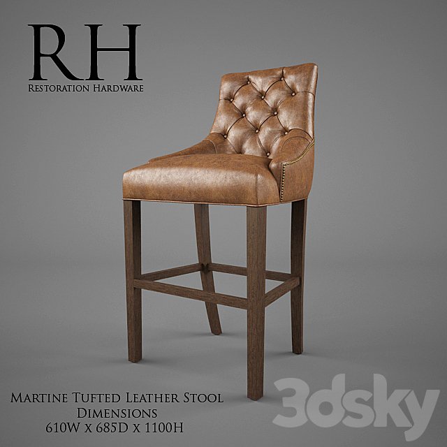 Restoration Hardware / Martine Tufted Leather Stool