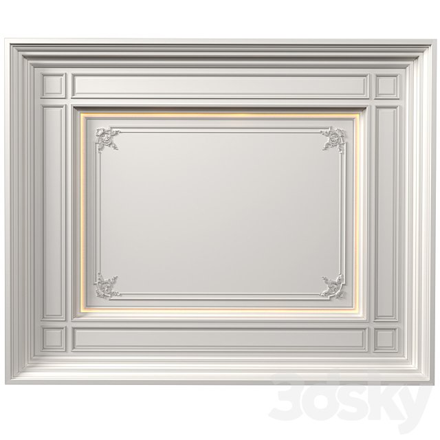 Art Deco coffered illuminated ceiling.Modern coffered illuminated ceiling
