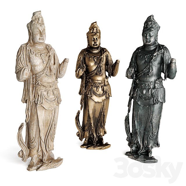 Standing Buddha bodhisattva sculpture